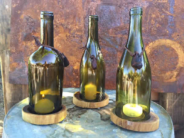 Bottles made into tealight holders